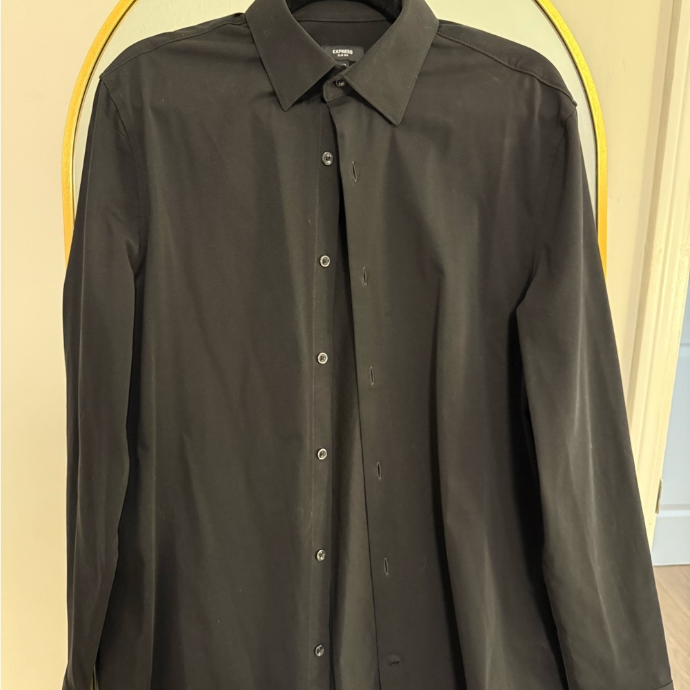Men's Express Black Slim Fit Dress Shirt